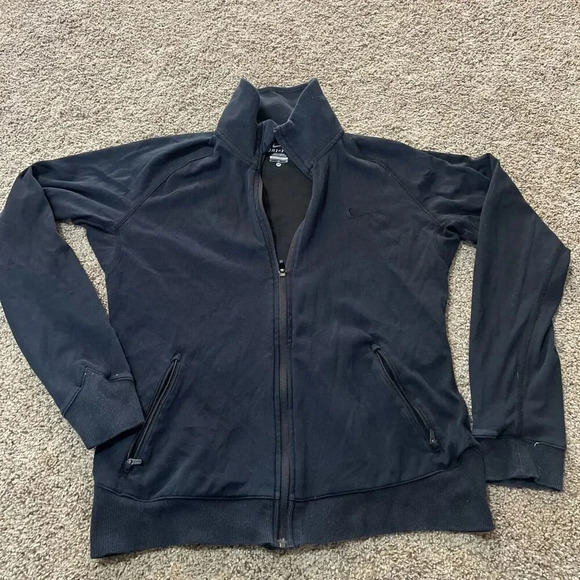 Nike Dri Fit Running Fit Front Pockets Full Zip Long Sleeve Fleece Jacket Medium - Picture 1 of 12